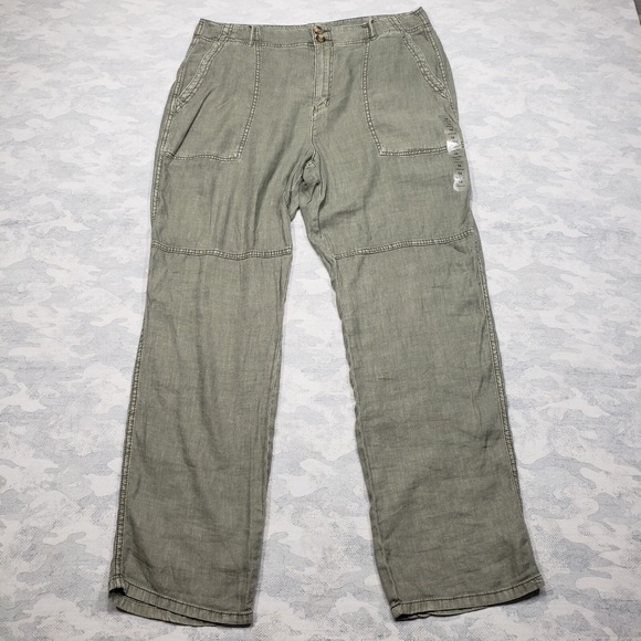 American Eagle Outfitters Pants - American Eagle Pants Womens 16‎ Green Linen Blend Straight Leg Lightweight NWT